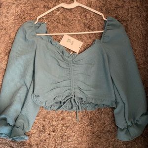 cropped off the shoulder boutique top